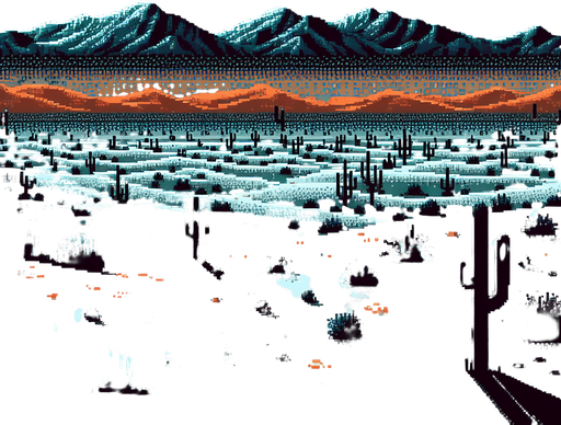 pixel art night-time desert.
Single Game Texture. In-Game asset. 2d. Blank background. High contrast. No shadows.