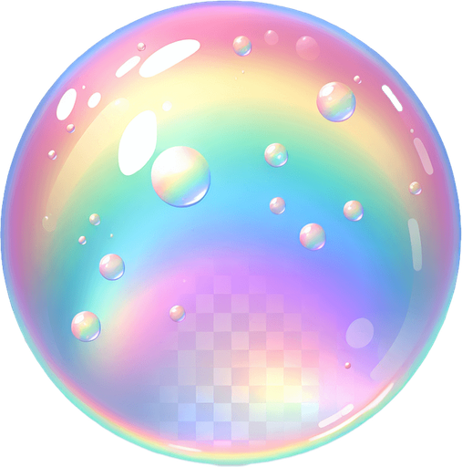 Большой прозрачный радужный пузырь. пастельные цвета
Single Game Texture.  In-Game asset.  2d.  Blank background.  High contrast.  No shadows