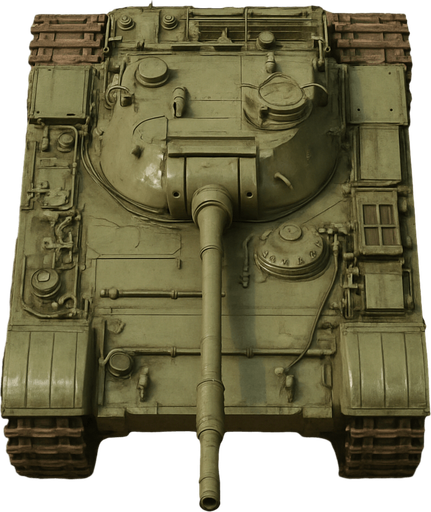 Military tank, top view