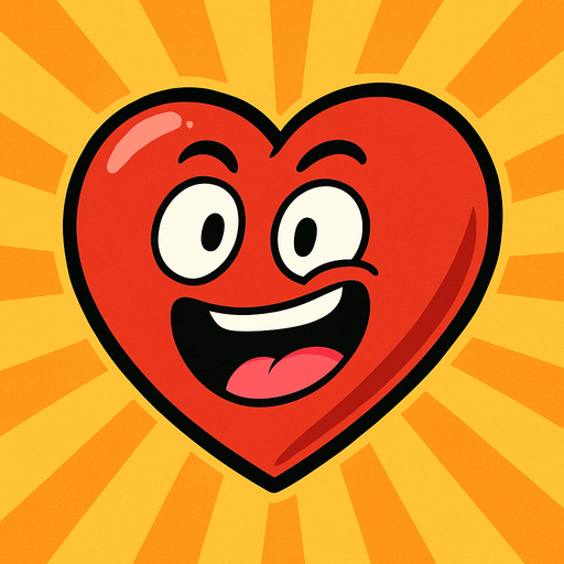 Make it a funny red hearth image. Anime style.
In-Game asset.  2d.  High contrast.  No shadows