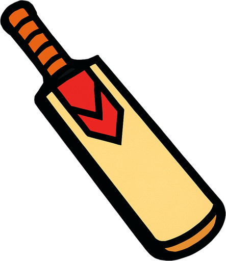 Cricket bat.
In-Game asset.  2d.  High contrast.  No shadows