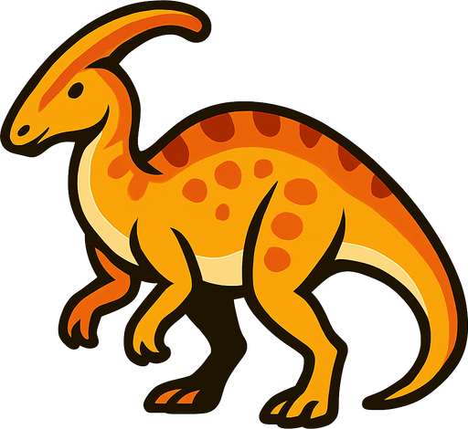 Parasaur.
In-Game asset.  2d.  High contrast.  No shadows