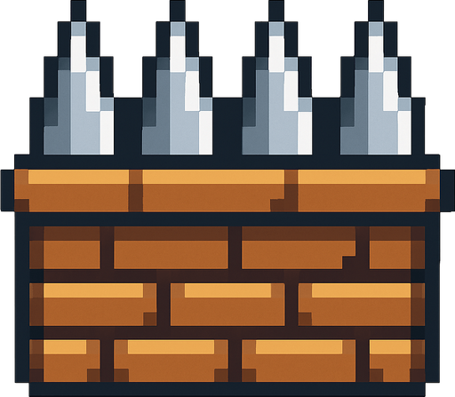 pixel art 2D 
obstacle.
In-Game asset.  2d.  High contrast.  No shadows