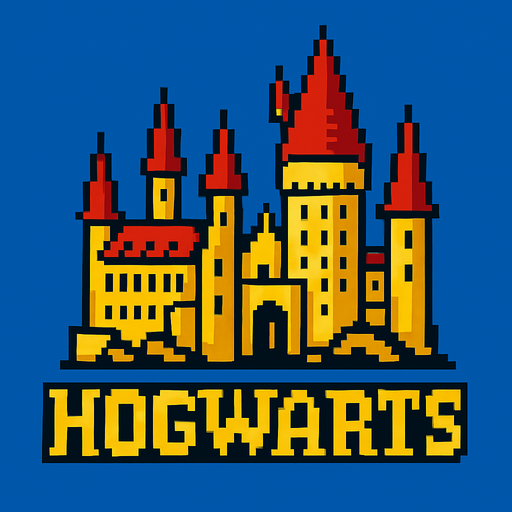 hogwarst piksel.
In-Game asset.  2d.  High contrast.  No shadows