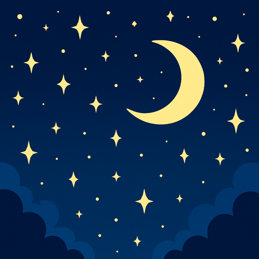 fond d'écran CIEL nocturne.
In-Game asset.  2d.  High contrast.  No shadows