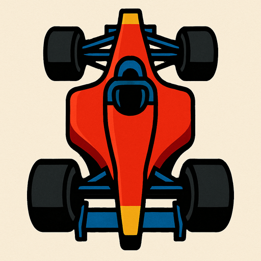 havadan kuşbakışı gözüken bir formula aracı çiz.
In-Game asset.  2d.  High contrast.  No shadows