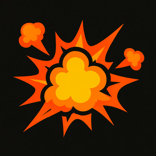 Explosion.
In-Game asset.  2d.  High contrast.  No shadows
