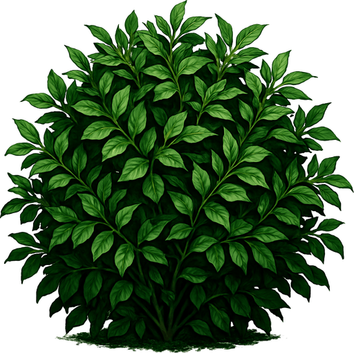 un arbusto ultra realista.
In-Game asset.  2d.  High contrast.  No shadows