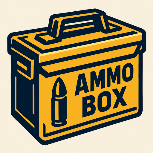 ammo box.
In-Game asset.  2d.  High contrast.  No shadows