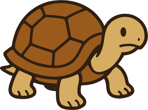 Turtle in professor Layton game style.
In-Game asset.  2d.  High contrast.  No shadows