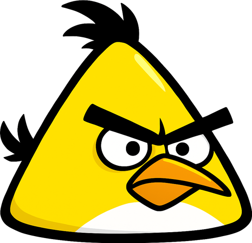 yellow angry bird.
In-Game asset.  2d.  High contrast.  No shadows