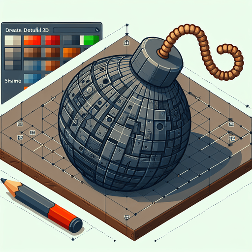 bomb Single Game Texture. In-Game asset. 2d. No shadows. flat. detailed