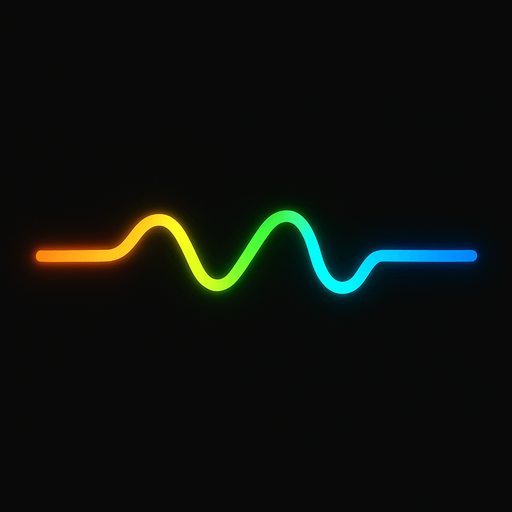 light neon orange yellow green and blue line.
In-Game asset.  2d.  High contrast.  No shadows