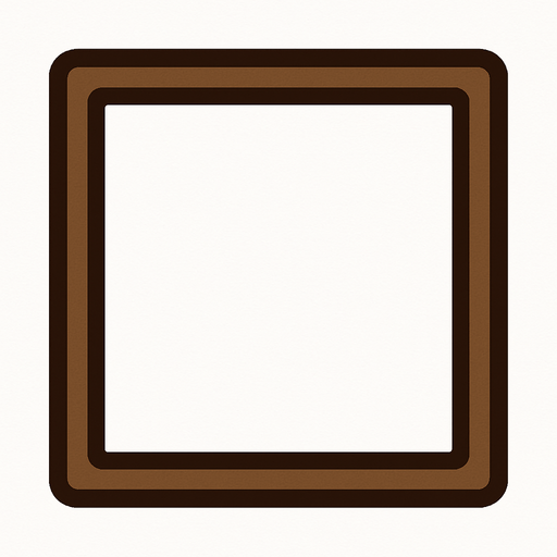 ריבוע חלול עם קו מתאר חום.
In-Game asset.  2d.  High contrast.  No shadows