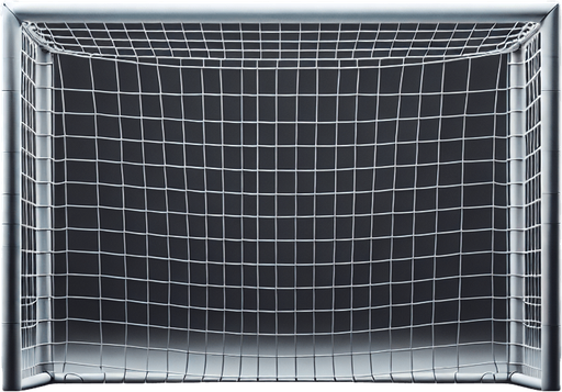 real soccer goal post front view.
Single Game Texture.  In-Game asset.  3d.  Blank background.  High contrast.  No shadows