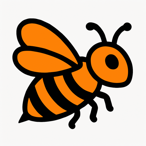 Abeille orange.
In-Game asset.  2d.  High contrast.  No shadows
