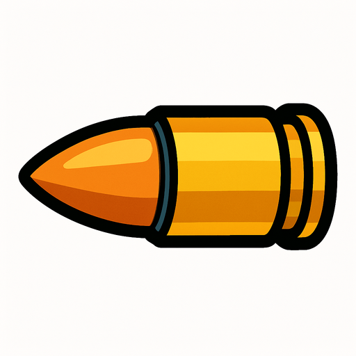 bullet.
In-Game asset.  2d.  High contrast.  No shadows