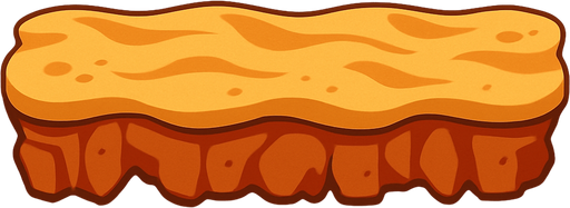 a long desert sand platform.
In-Game asset.  2d.  High contrast.  No shadows