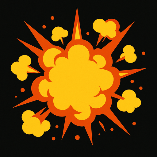 a explosion.
In-Game asset.  2d.  High contrast.  No shadows