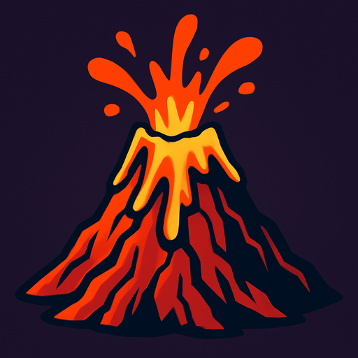 volcan.
In-Game asset.  2d.  High contrast.  No shadows