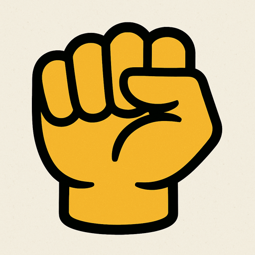 Yumruk işareti.
In-Game asset.  2d.  High contrast.  No shadows