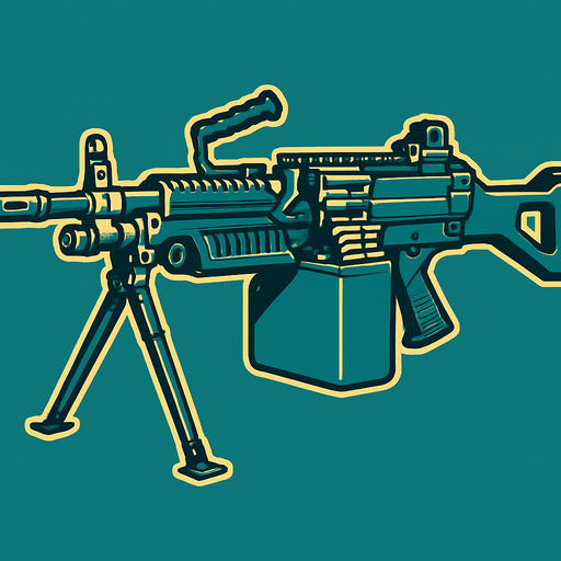 m249.
In-Game asset.  2d.  High contrast.  No shadows