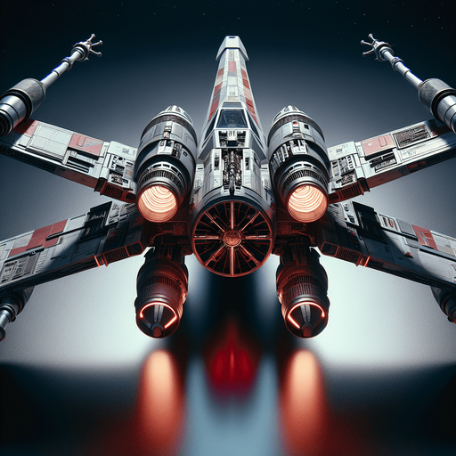 X wing, from back-Top view