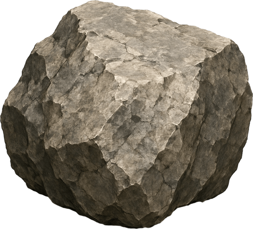 una roca ultra realista.
In-Game asset.  2d.  High contrast.  No shadows