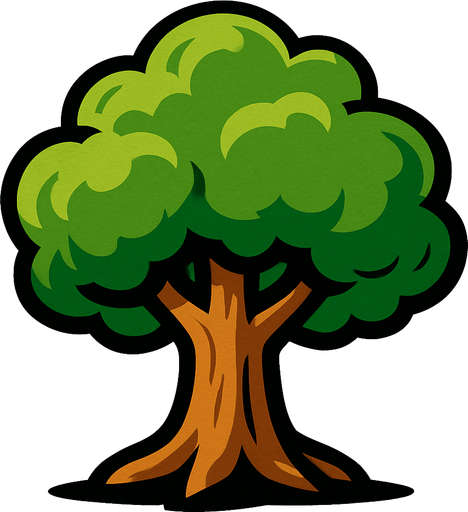 Arbre.
In-Game asset.  2d.  High contrast.  No shadows