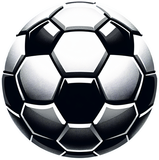 soccer ball.
Single Game Texture.  In-Game asset.  2d.  Blank background.  High contrast.  No shadows