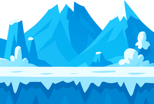 Ice theme background 2d game video.
In-Game asset.  2d.  High contrast.  No shadows