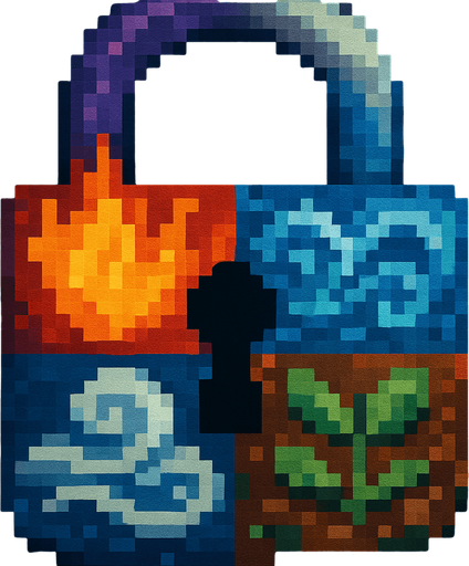 Haz este candando con los 5 ewlementos, fuego tierra, agua, aire, energia