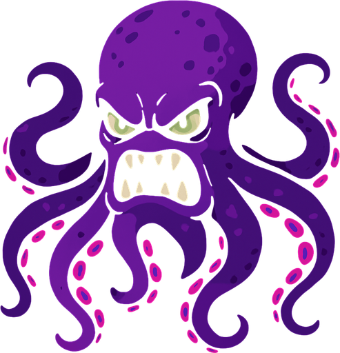 octopus monster.
In-Game asset.  2d.  High contrast.  No shadows
