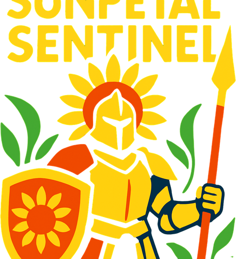 sunpetalSentinel.
2d.  High contrast.  No shadows