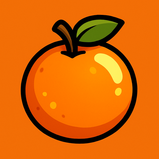 Shiney orange fruit vector.
In-Game asset.  2d.  High contrast.  No shadows