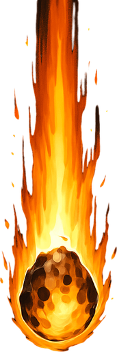 realistic vertical meteor.
In-Game asset.  2d.  High contrast.  No shadows