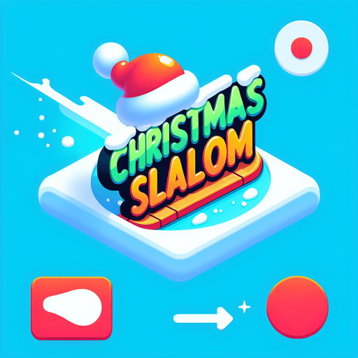 текст "Christmas slalom".
Single Game Texture. In-Game asset. 2d. Blank background. High contrast. No shadows.