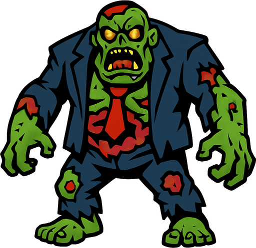 boss zombie.
In-Game asset.  2d.  High contrast.  No shadows