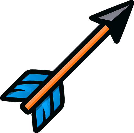 single arrow image.
In-Game asset.  2d.  High contrast.  No shadows