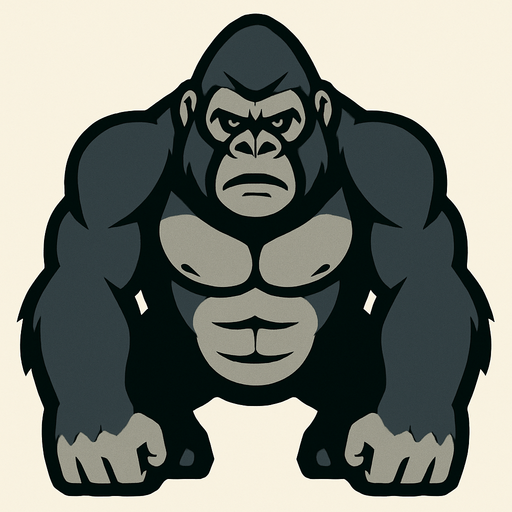 Silverback gorilla.
In-Game asset.  2d.  High contrast.  No shadows