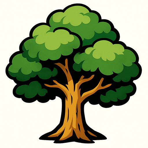 ağaç.
In-Game asset.  2d.  High contrast.  No shadows