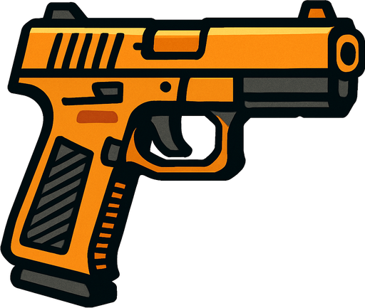Gun.
In-Game asset.  2d.  High contrast.  No shadows