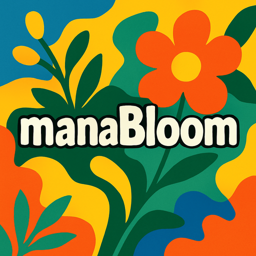 manaBloom.
2d.  High contrast.  No shadows