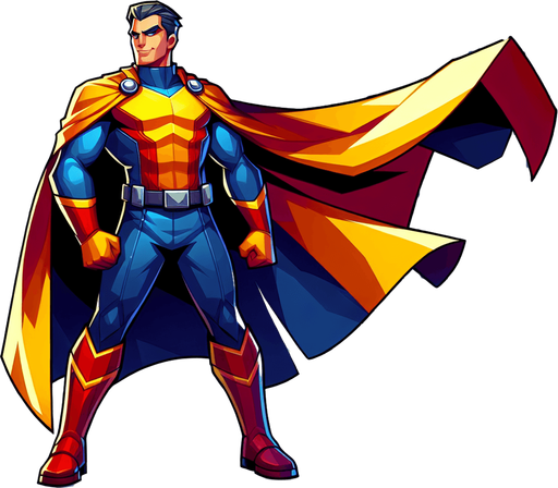 Superman.
Single Game Texture.  In-Game asset.  2d.  Blank background.  High contrast.  No shadows