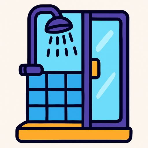 shower.
In-Game asset.  2d.  High contrast.  No shadows