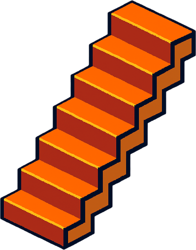 Escalera pixart.
In-Game asset.  2d.  High contrast.  No shadows