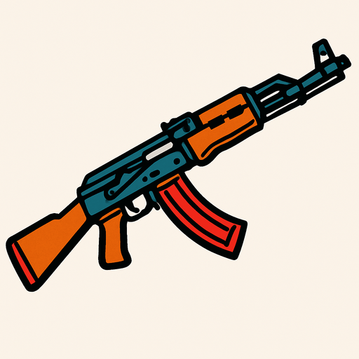 AK47.
In-Game asset.  2d.  High contrast.  No shadows
