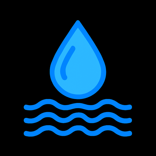 water icon.
In-Game asset.  2d.  High contrast.  No shadows