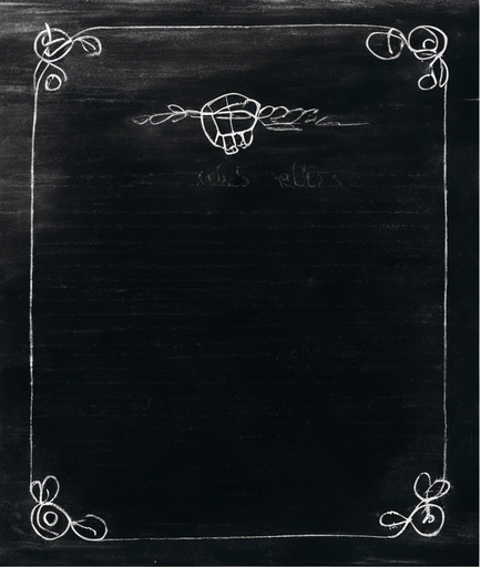 "RULES" handwritten in chalk