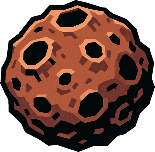 2D retro tarzı asteroit.
In-Game asset.  2d.  High contrast.  No shadows